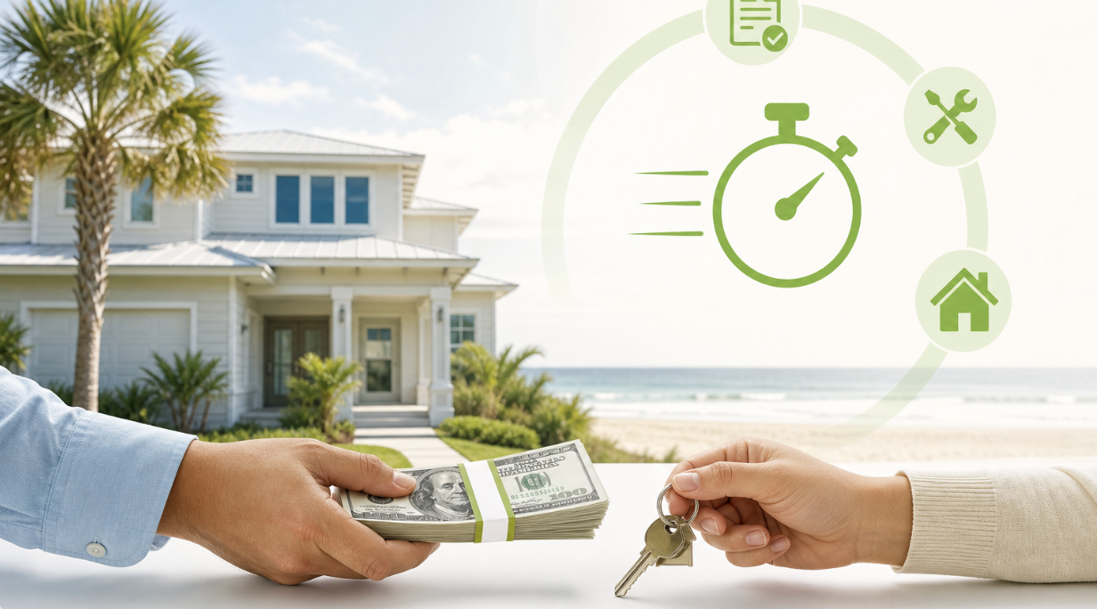 Illustration of a direct cash home sale in Neptune Beach, Florida