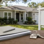 Jacksonville home with contract folder and house keys