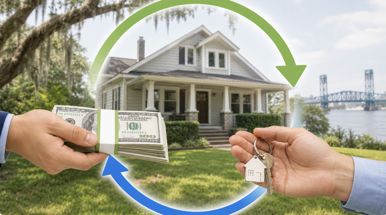 Cash home sale illustration for a house in Ortega, Jacksonville