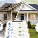 Illustration comparing structural home damage with cosmetic repairs for Jacksonville sellers