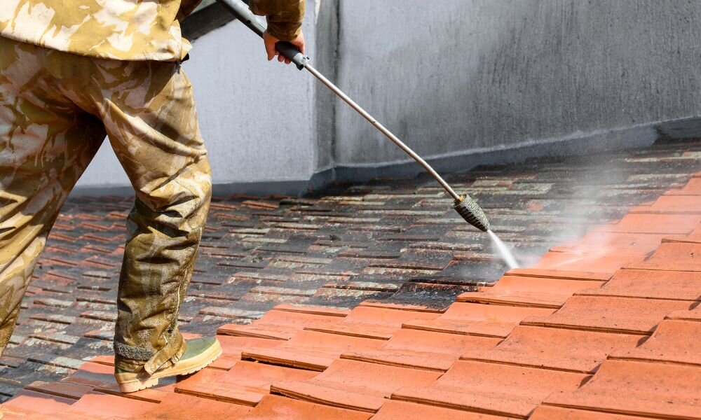 Cleaning old roof