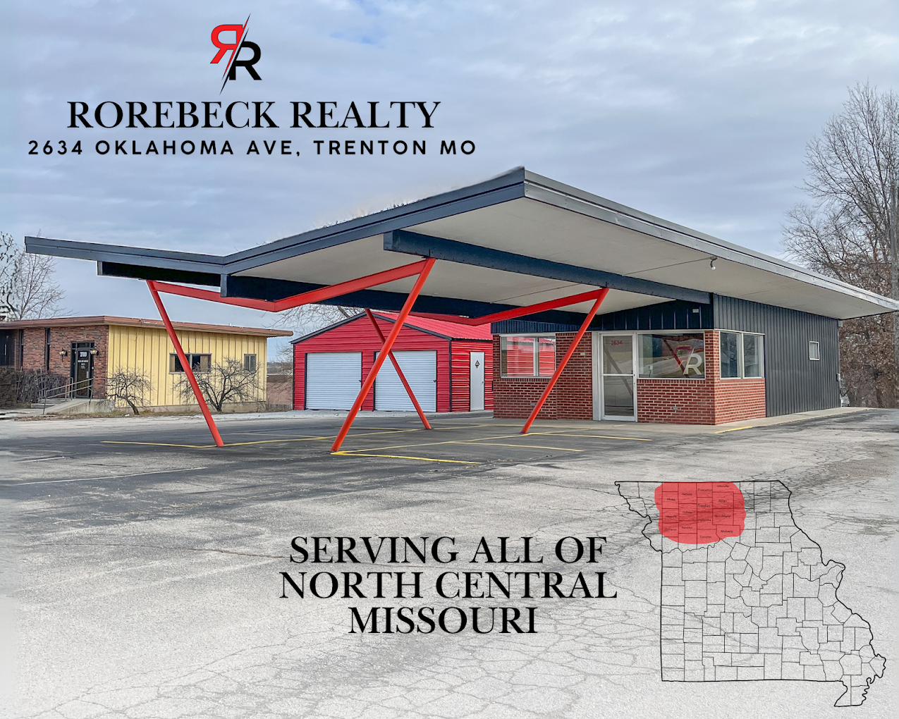 Rorebeck Realty’s home base at 2634 Oklahoma Avenue in Trenton, Missouri
