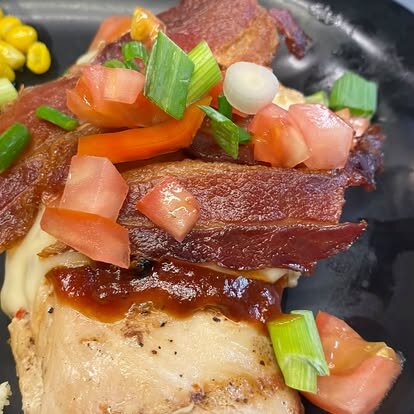 A plated meal shared by Overton’s Helm Street Inn in Brookfield