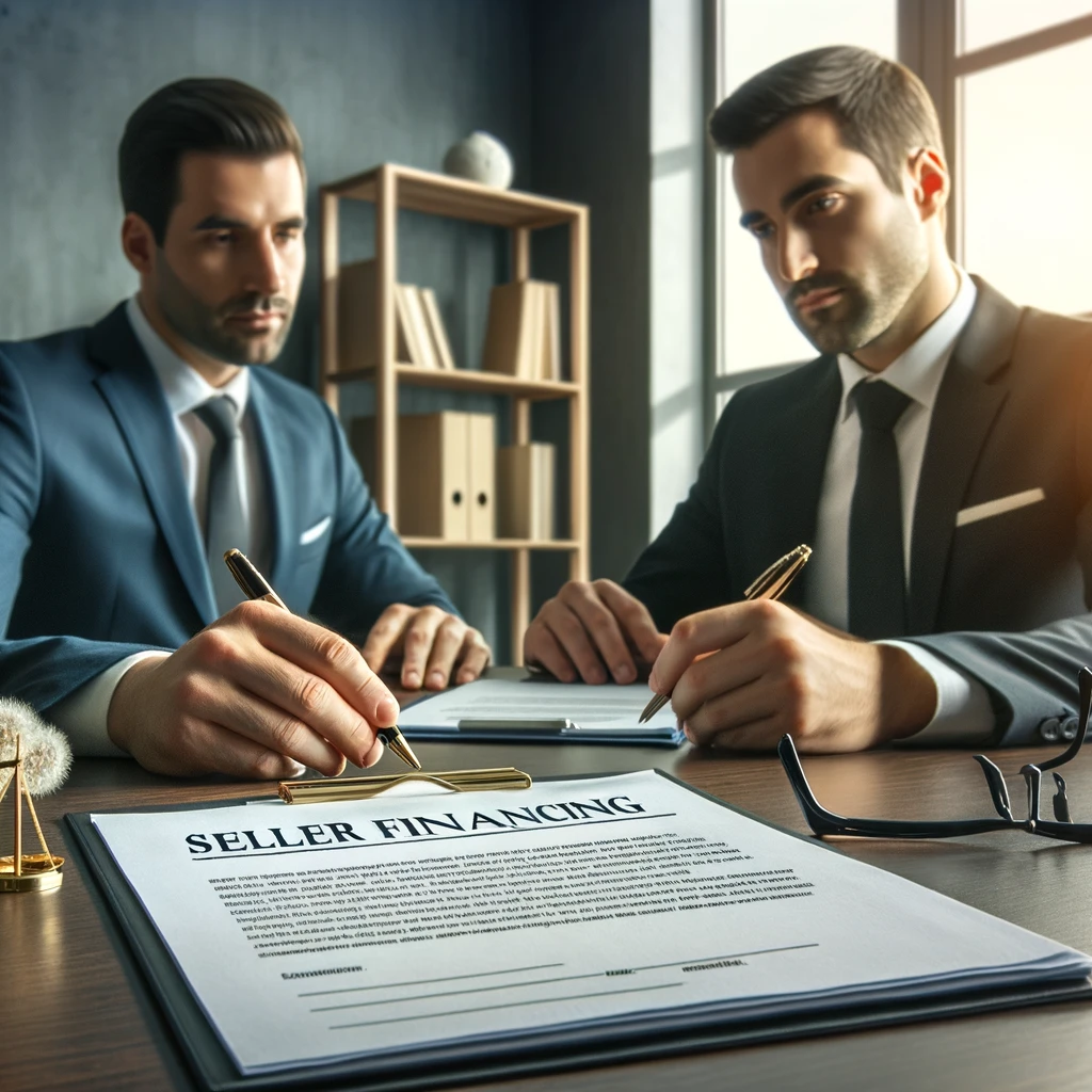 Seller and buyer finalizing a seller financing contract in Greenville