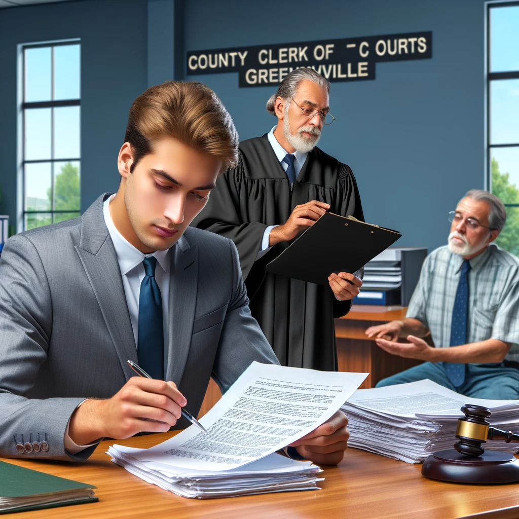 Seller recording a contract at the County Clerk of Courts in Greenville, SC