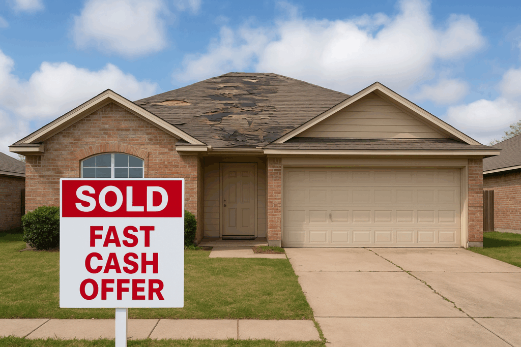 Texas home with visible roof and foundation damage being sold fast for cash
