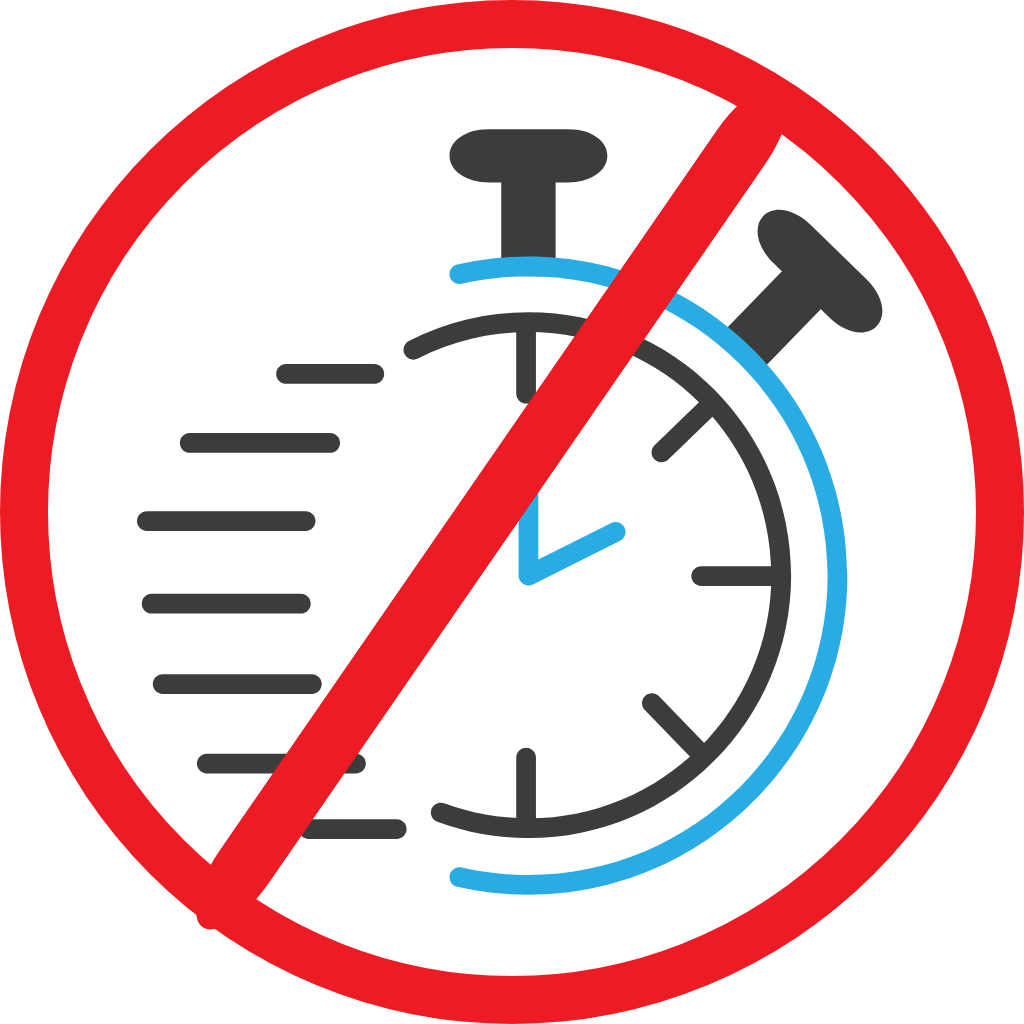 Clock with a line through it, symbolizing no wasted time – fast home-selling process in Edmonton