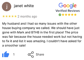 Customer-Review-Best-Texas-House-Buyers-Dallas-5-Star-Service Customer review for Best Texas House Buyers awarding 5 stars and praising the team’s friendly, efficient, and supportive service, making home-selling simple and stress-free