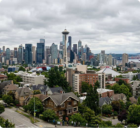 Areal view of the Seattle, USA 