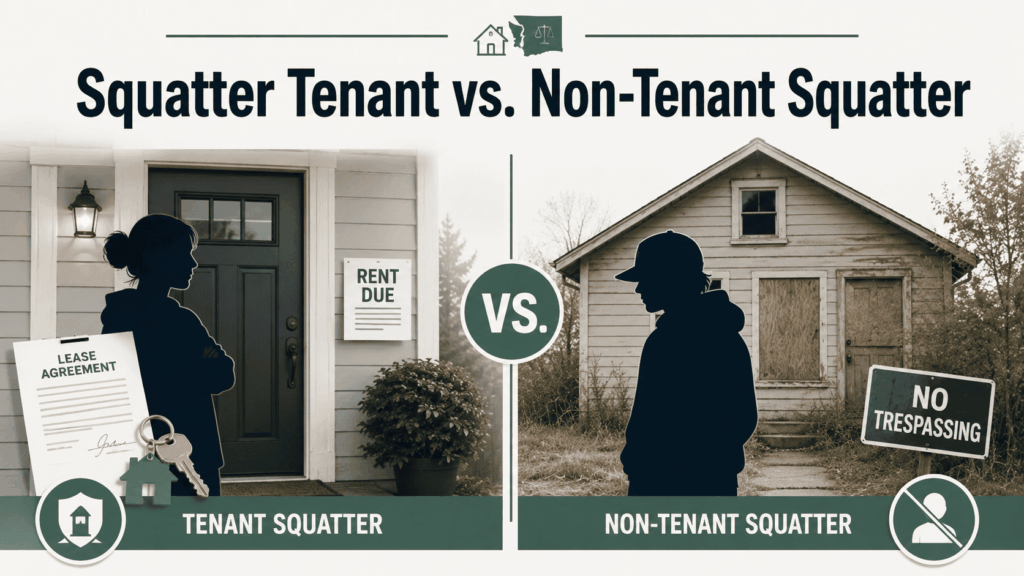 Tenant squatter compared with non-tenant squatter at vacant property.