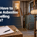 Older home’s basement with insulated pipes and the title “Do You Have to Disclose Asbestos When Selling a House?”