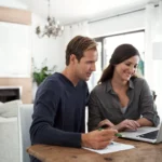 couple looking at computer