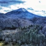 Snow topped mountain in Ashe County, North Carolina