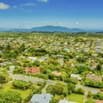 aerial view of row of houses