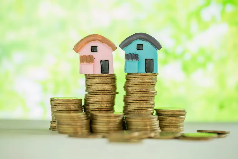 House on top of a stack of coins