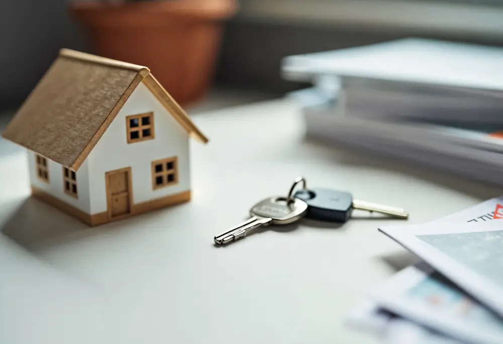 House with keys beside it