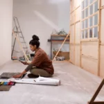 woman designing a home