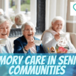 Senior women enjoying tea in a senior community for memory care.