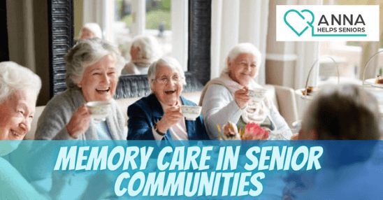 Senior women enjoying tea in a senior community for memory care.
