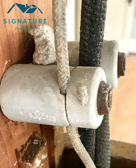 examples of knob and tube wiring in homes for sale