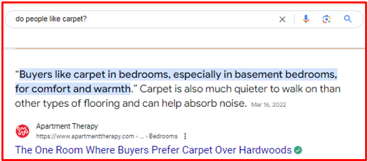 selling a house with bad carpet