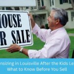 Empty nester couple discussing downsizing their Louisville Kentucky family home