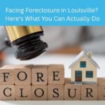 Louisville Kentucky homeowner reviewing foreclosure notice at kitchen table