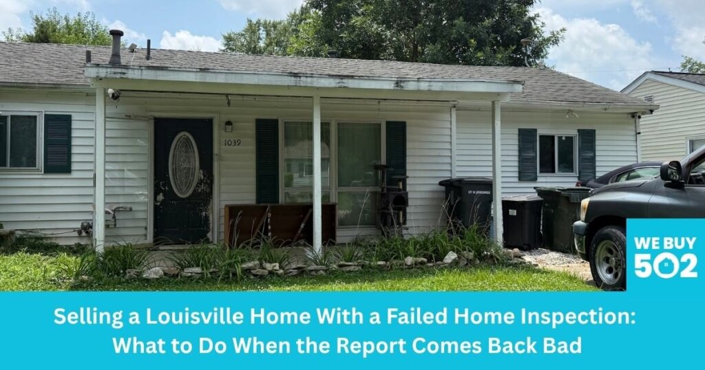Louisville homeowner reviewing a bad home inspection report with serious concerns