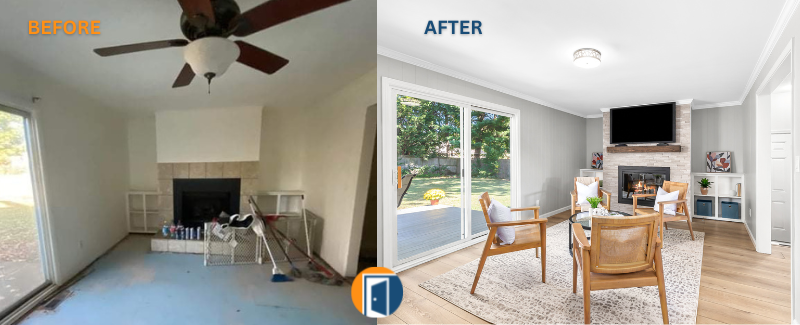 before and after of a house we bought for cash