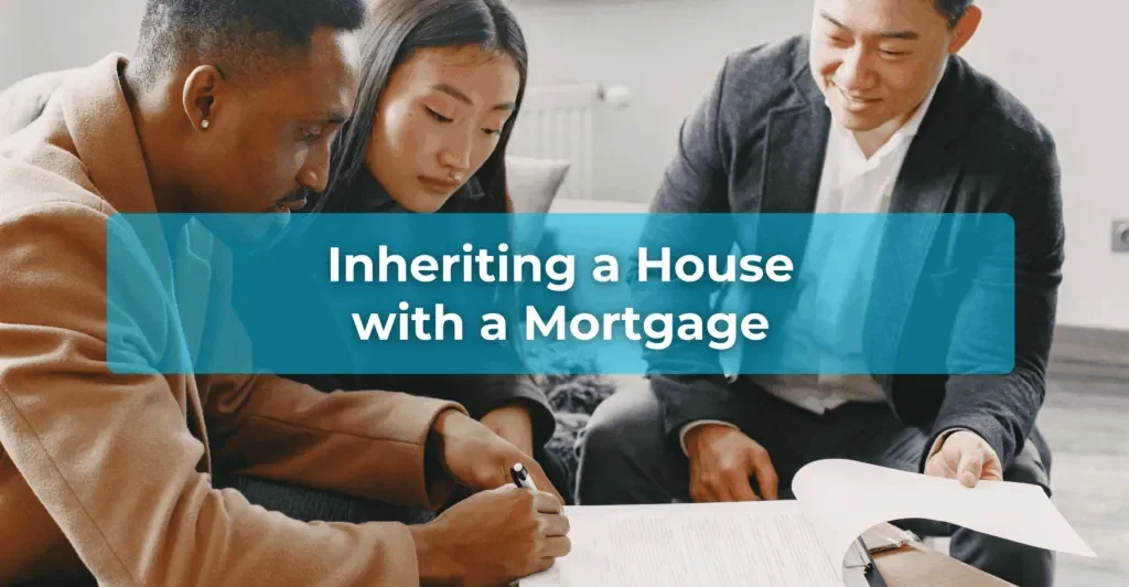 Homeowner reviewing mortgage documents for an inherited house in Tomball, Texas