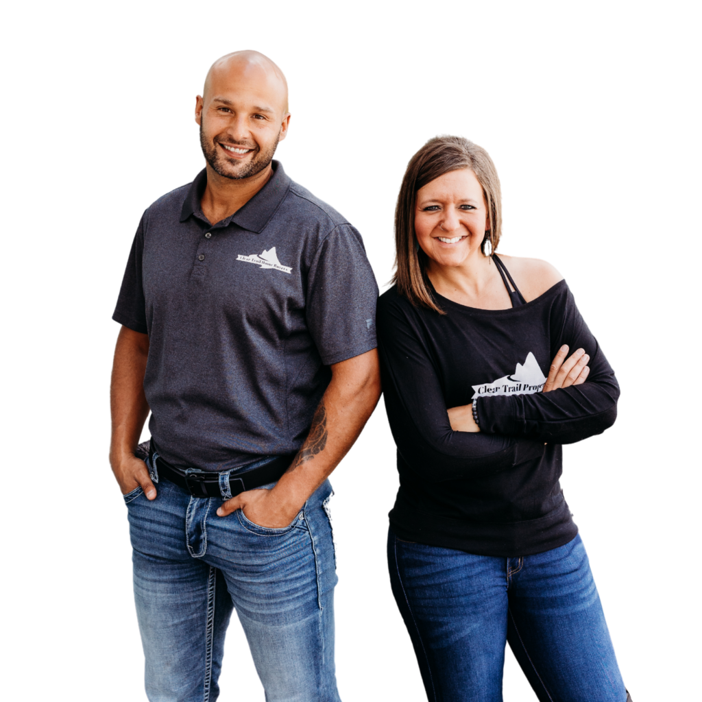 picture of buck and ashley back to back. we buy houses in wisconsin and wausau