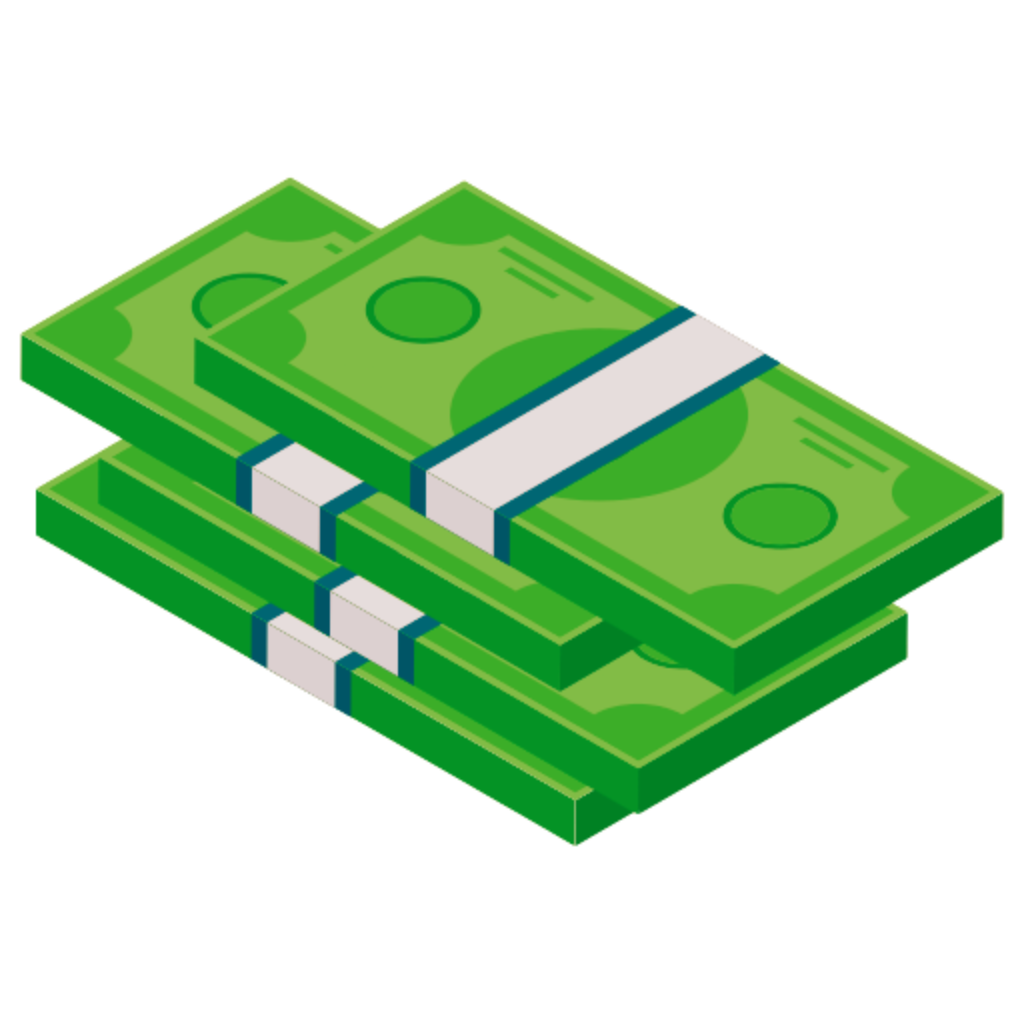 stacks of cash