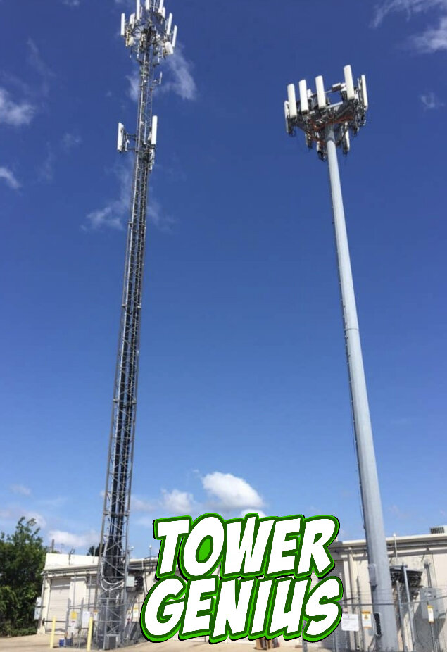 two ugly cell towers but we love them