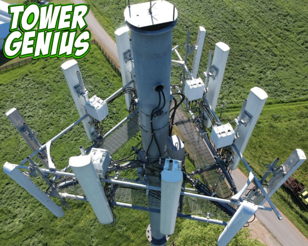 Cool monopole drone cell tower