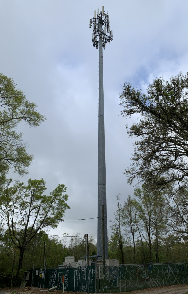 American Tower Corporation cell tower monopole located in Pensacola Florida.