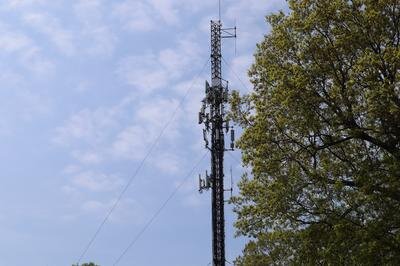 Guyed wire tower in New York state.