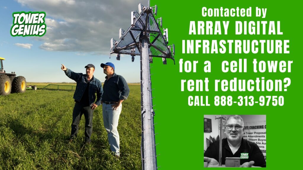 Are you a former US Cellular landlord with an Array Digital lease? Did you get an Array Digital Infrastructure rent reduction letter? Need help with an array digital infrastructure lease?  Call Tower Genius at 888-313-9750.