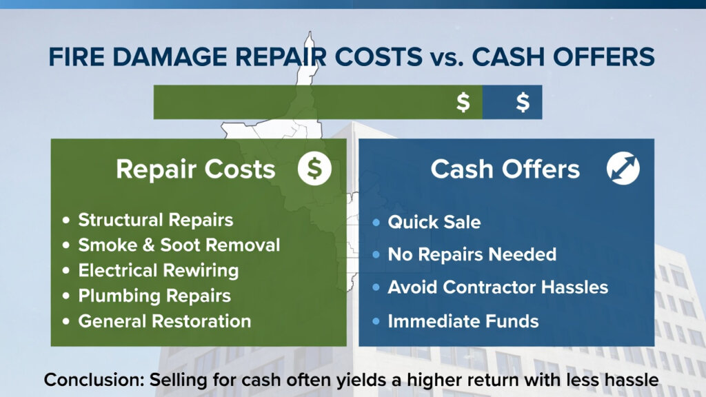Fire damage repair costs vs cash offer Sacramento 2026