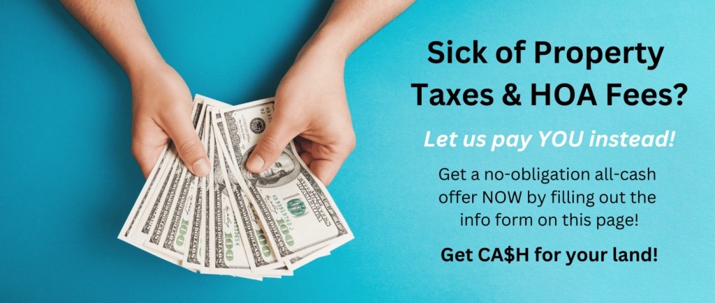 get cash for your land and avoid re taxes and fees