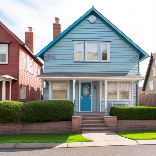 a blue house with the perfect shade of blue for a front door