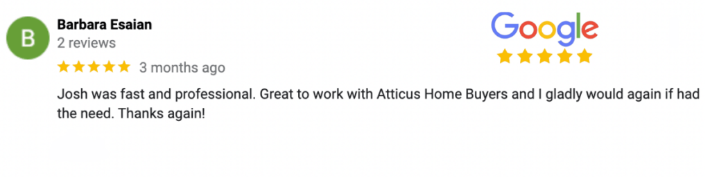 atticus home buyers review on google