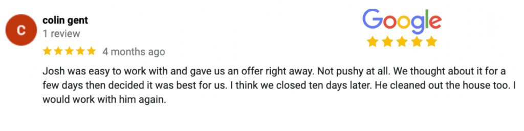 google review of atticus home buyers