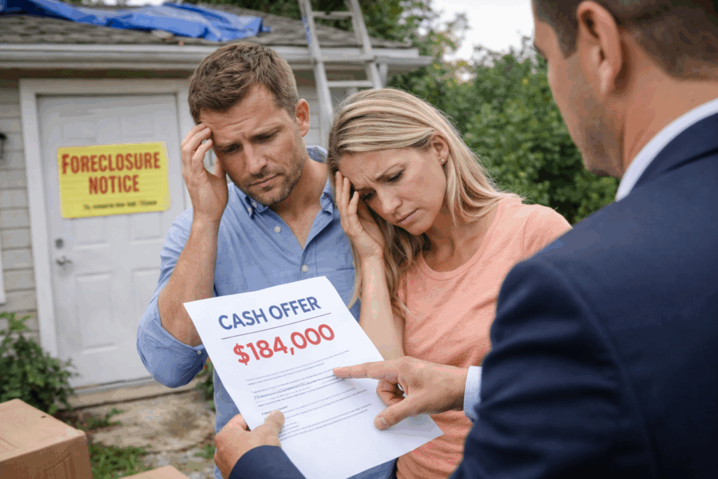 Seller in foreclosure receiving a cash offer for their home