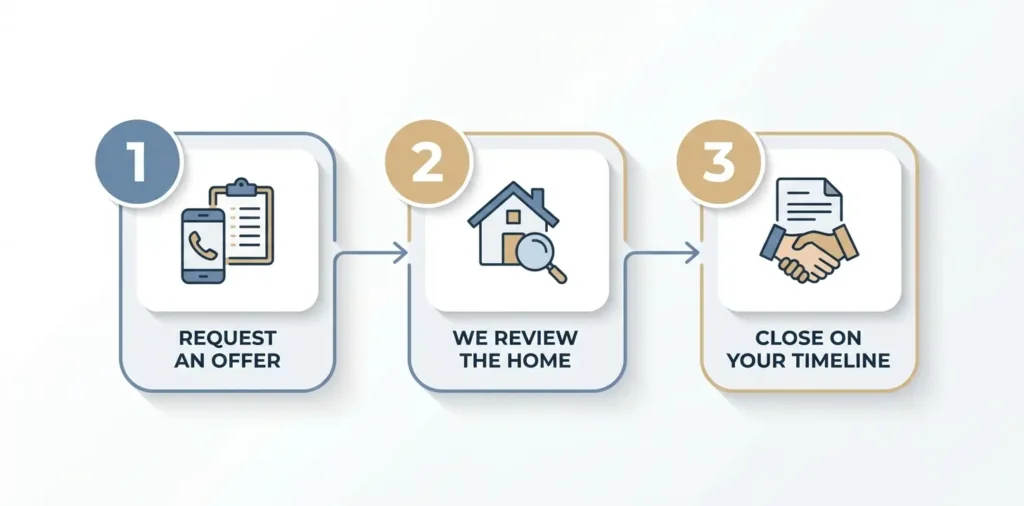 Three-step process for selling a Milton property as-is to a cash buyer