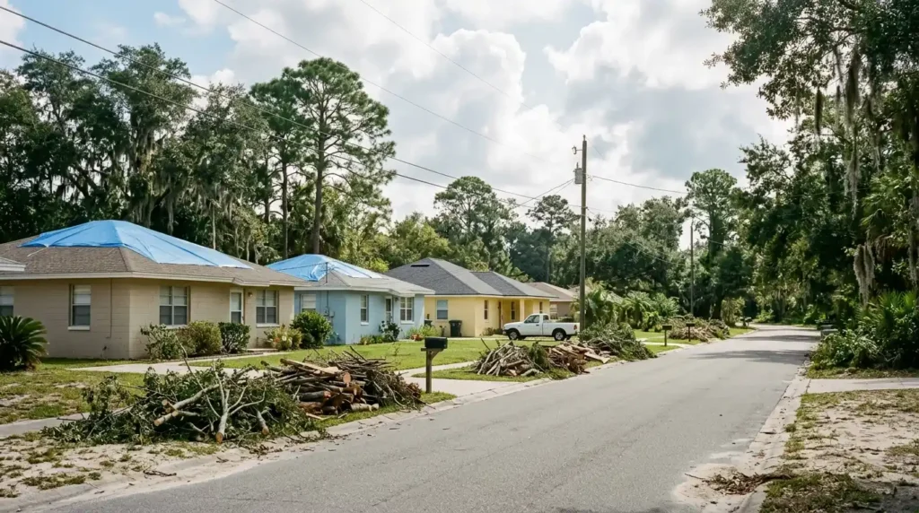 Milton Florida neighborhood recovering from hurricane damage