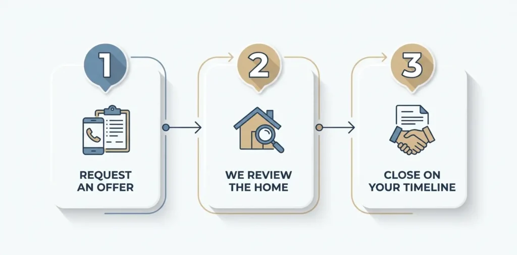 Three-step process for selling a Fort Walton Beach property as-is to a cash buyer