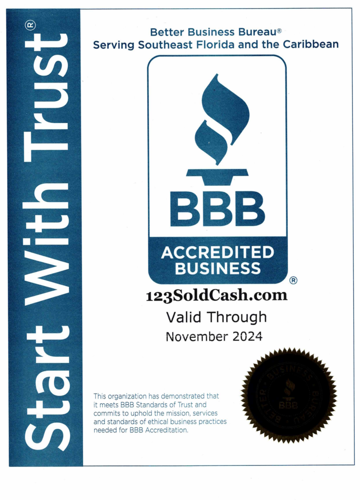 123Soldcash-Cash - BBB Approval Certificated