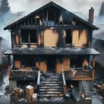 Fire damaged house in Spokane Washington