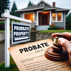 Washington home with legal probate documents and a “For Sale” sign out front