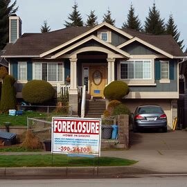 Everett home with foreclosure notice posted on the front door